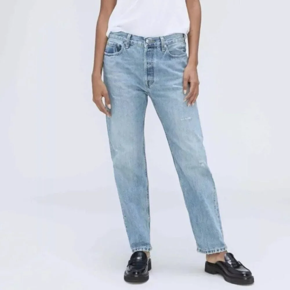 Everlane The Relaxed Straight Fit Organic Cotton‎ Button Fly Straight Leg Jeans